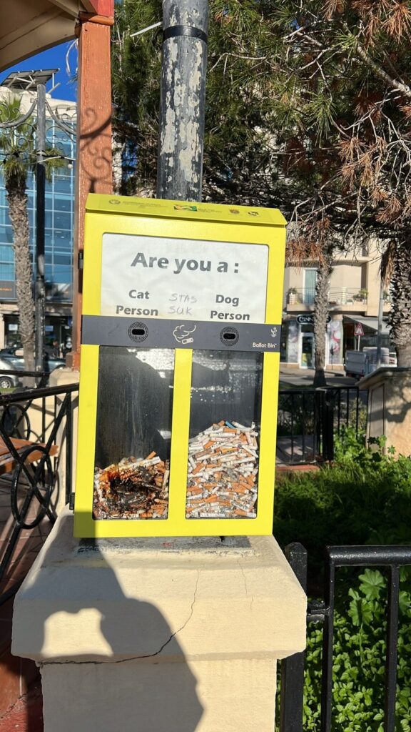 Ballot Box Cigarette Bins
